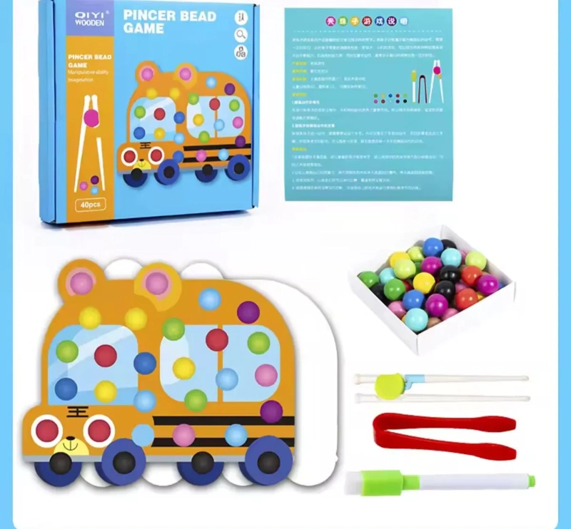 JUEGO MONTESSORI DE MOTRICIDAD FINA CON PINZAS Y BOLAS - 4