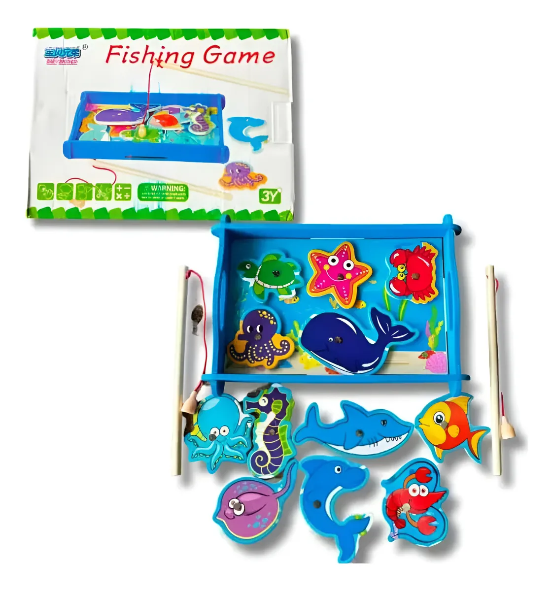 JUEGO DE PESCA MAGNE TICO MADERA MOTRICIDAD FINA MONTESSORI - 1