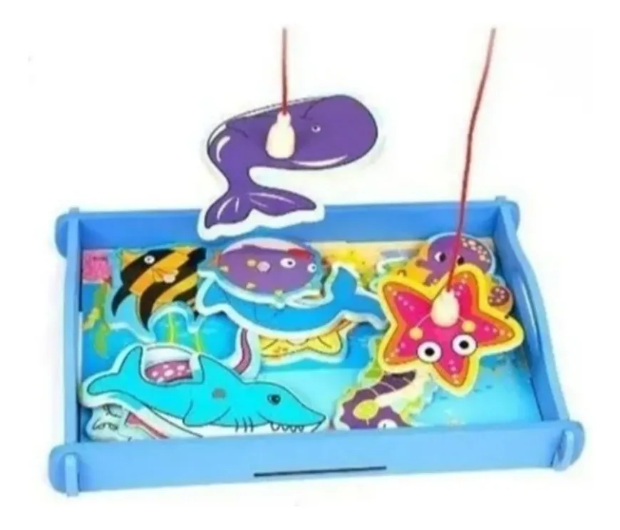 JUEGO DE PESCA MAGNE TICO MADERA MOTRICIDAD FINA MONTESSORI - 2