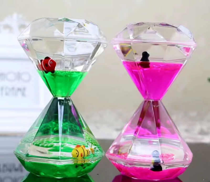 RELOJ DE ARENA SENSORIAL CON ACEITE DE COLOR - 1