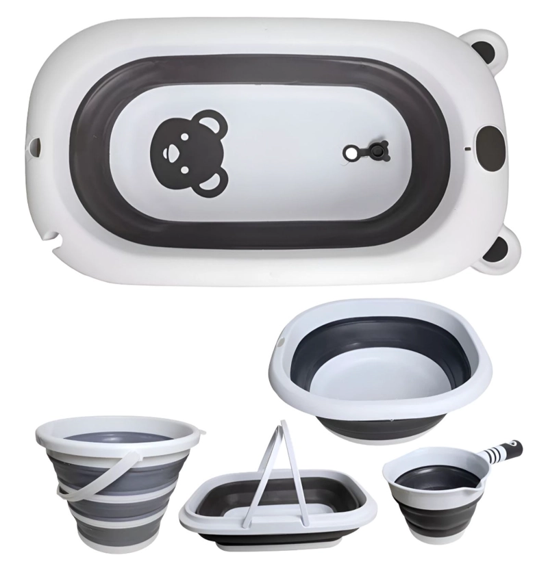 KIT BAÑERA PARA BEBE S BAÑERA PLEGABLE DE 5 PIEZAS - 1