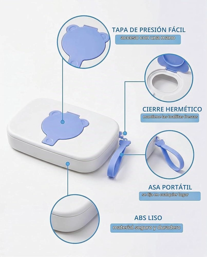 PORTA TOALLAS HUMEDAS PORTATIL PARA NIÑOS DISPENSADOR - 3