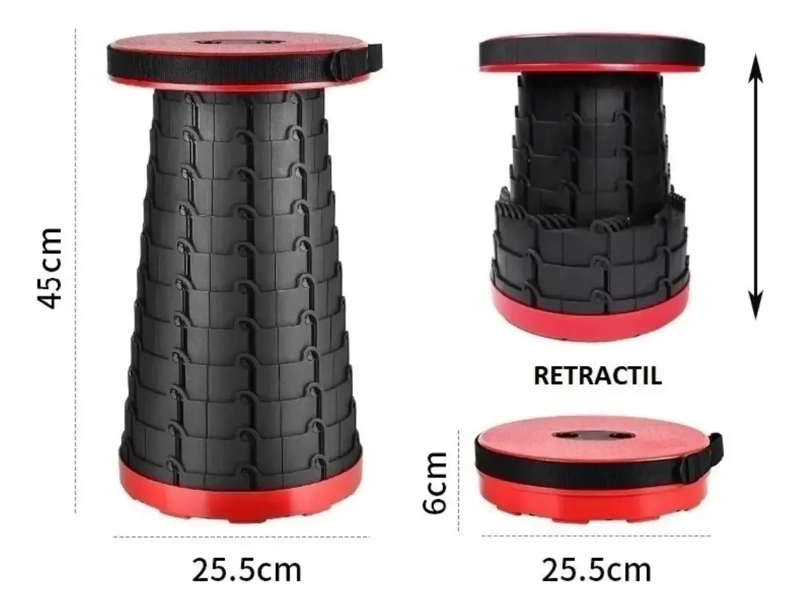 SILLA PLEGABLE CAMPING BANCO PLEGABLE PISO RETRACTIL SILLIN - 2