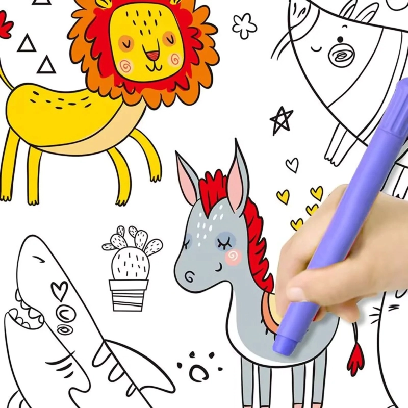 ROLLO DE PAPEL ADHESIVO PARA COLOREAR CON CRAYONES 2MTS - 1