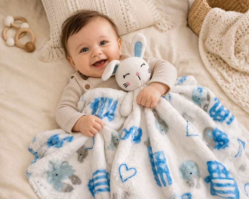 MANTA SUAVE PARA BEBE  CON TUTO DE APEGO IDEAL RECIE N NACIDO - 2