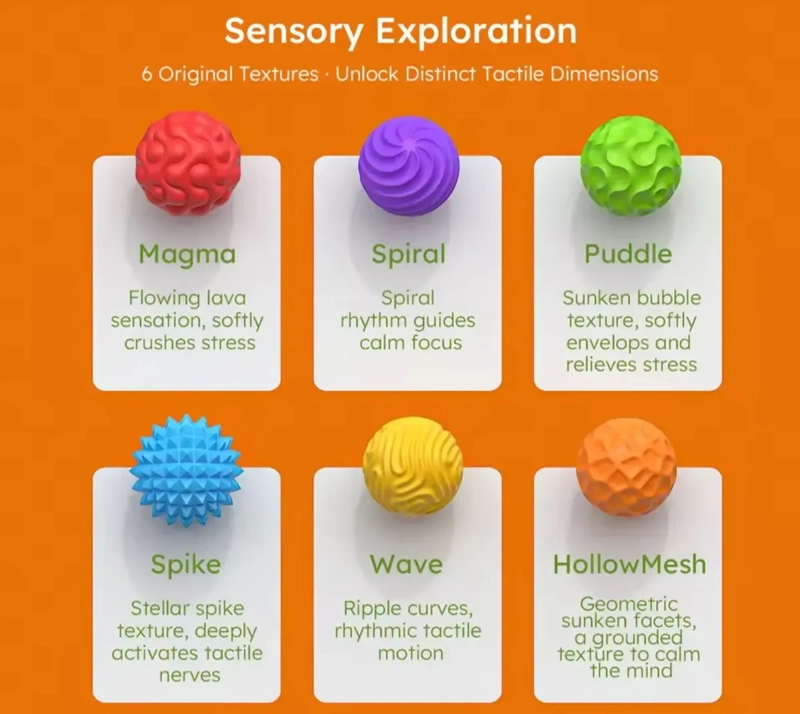 BOLAS SENSORIALES MAGNE TICAS DE SILICONA ANTIESTRE S JUGUETE - 2