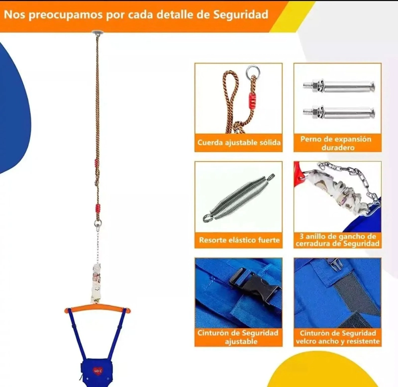 SALTADOR PARA BEBE ,CON GANCHO P/TECHO,BEBE  SILLA DE REBOTE - 2