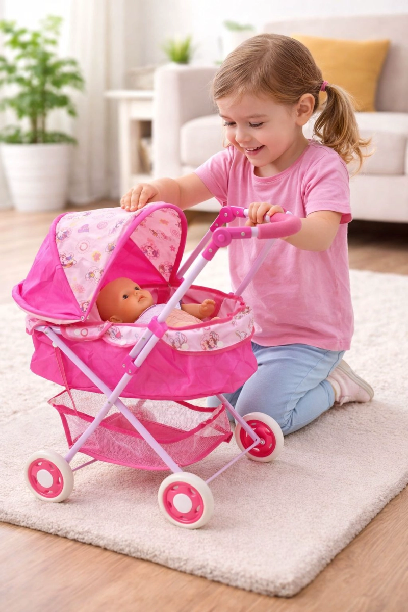COCHE MOISES JUGUETE PARA MUÑECAS GRANDE PARA BEBE - 2