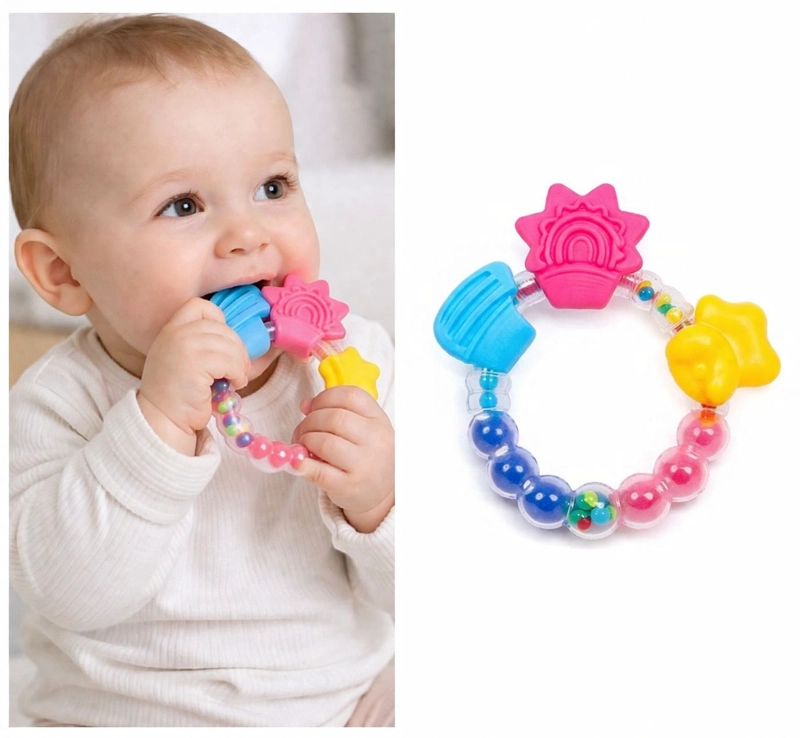 MORDEDORES DE SILICONA CON SONAJERO PARA BEBE - 2