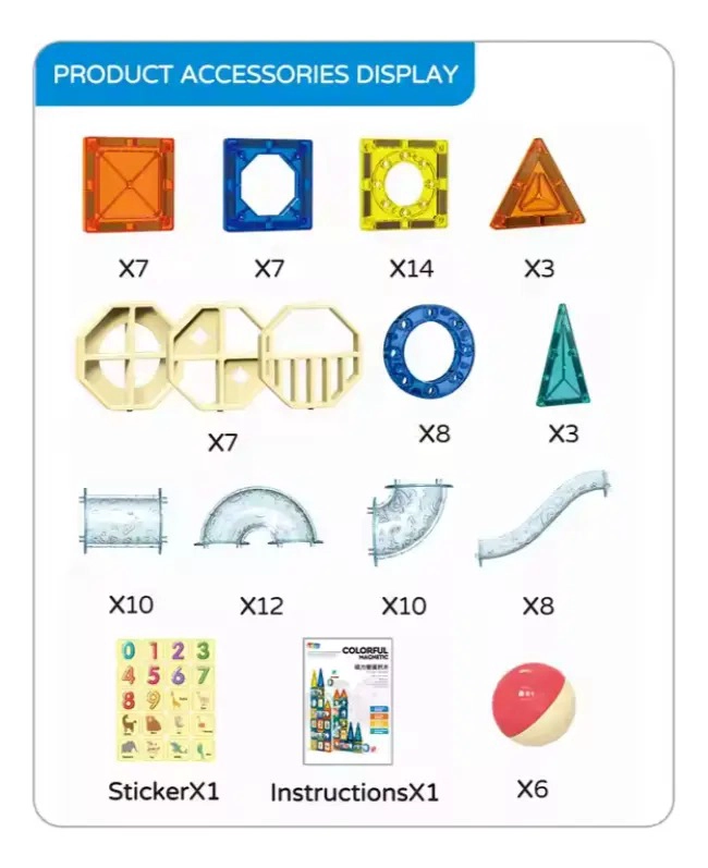 SET BLOQUES MAGNE TICOS 97 PIEZA JUEGO DIDACTICO CONSTRUCCION - 2