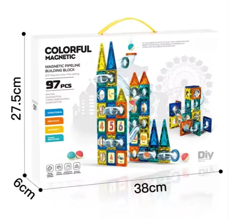 SET BLOQUES MAGNE TICOS 97 PIEZA JUEGO DIDACTICO CONSTRUCCION - 3