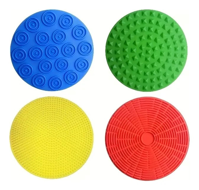 DISCOS SENSORIALES ANTIDESLIZANTES 17CM SET X4 ESTIMULACION - 1
