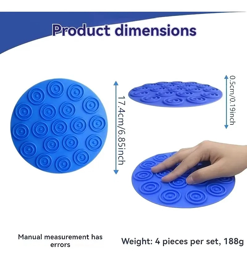 DISCOS SENSORIALES ANTIDESLIZANTES 17CM SET X4 ESTIMULACION - 2