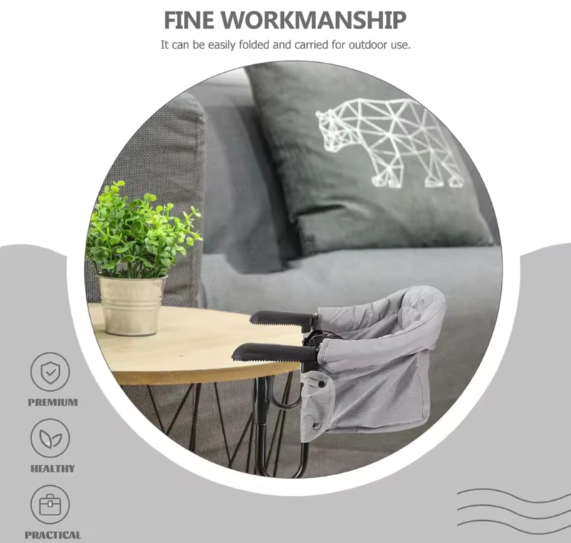 SILLA DE COMER ASIENTO PLEGABLE PARA NIÑOS EXTERIOR Y HOGAR - 2