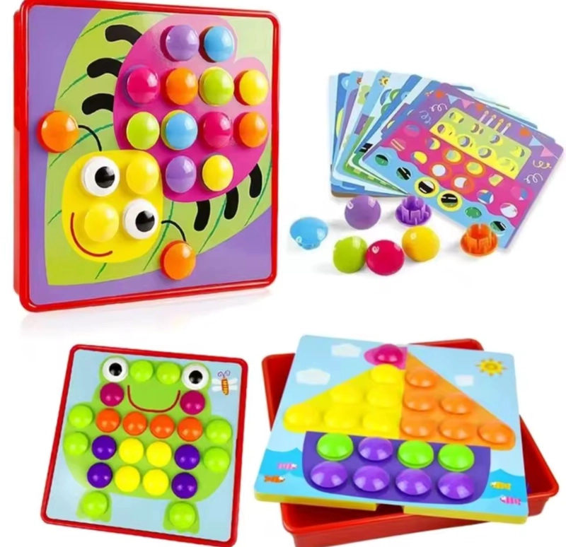 JUEGO DIDACTICO BOTONES MONTESSORI NIÑOS 3 MOTRICIDAD FINA 46 PCS - 1