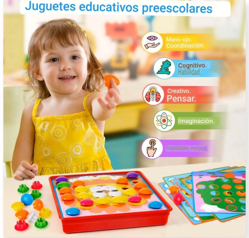 JUEGO DIDACTICO BOTONES MONTESSORI NIÑOS 3 MOTRICIDAD FINA 46 PCS - 2