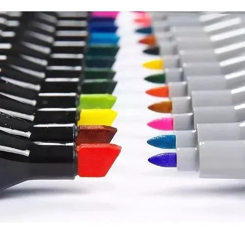 SET PROFESIONAL DE MARCADORES PLUMONES DOBLE PUNTA 60 PCS - 2