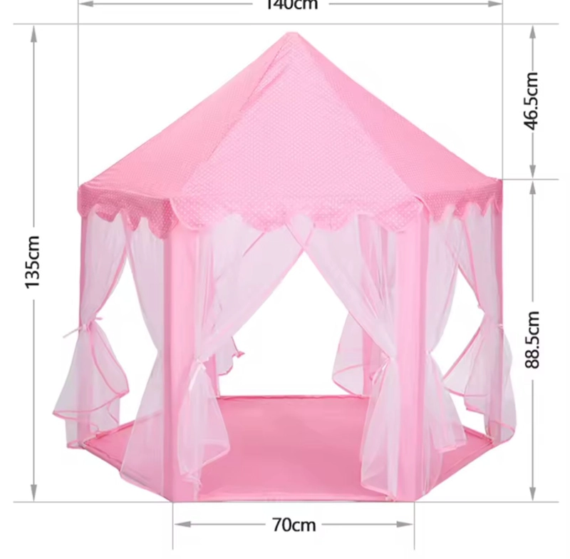 CARPA DE JUEGO INFANTIL CASTILLO ROSA PARA NIÑAS - 2