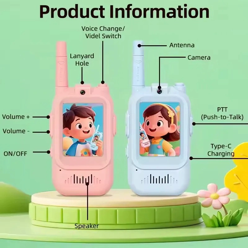 KIT RADIOS WALKIE TALKIES PARA NIÑOS VIDEOLLAMADA CAMARA - 2