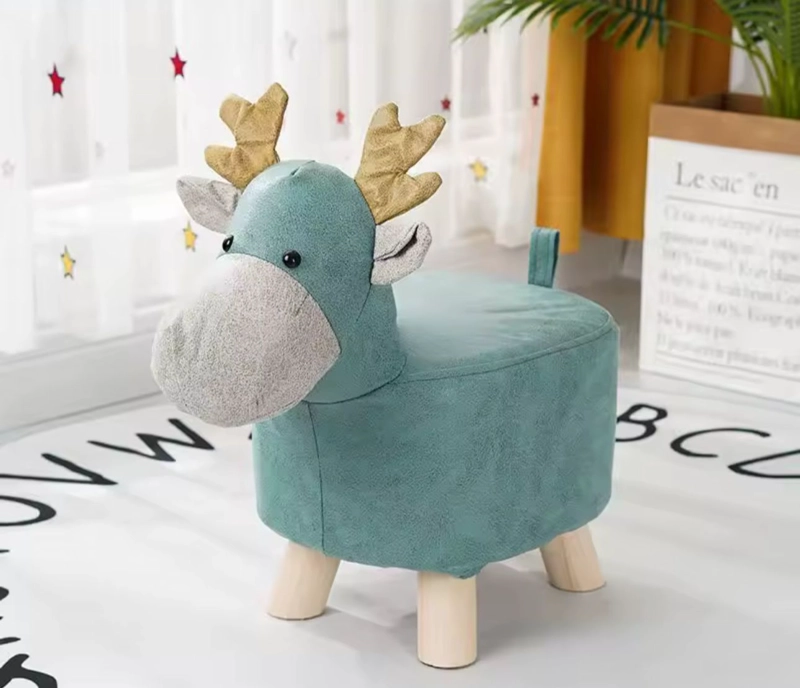 SILLON INFANTIL DE MADERA TIPO TABURETE DISEÑO ANIMAL - 1