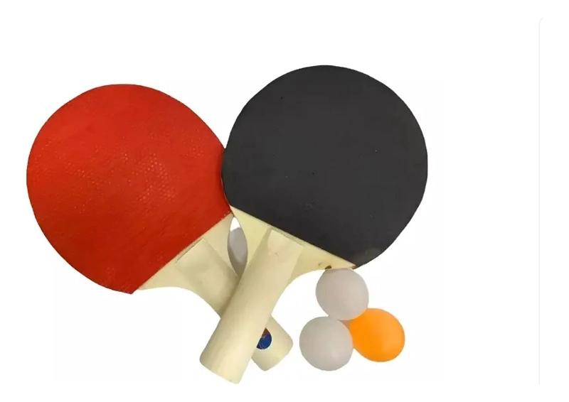 KIT PAR DE RAQUETAS DE PING PONG CON 3 PELOTAS PRACTICA - 1