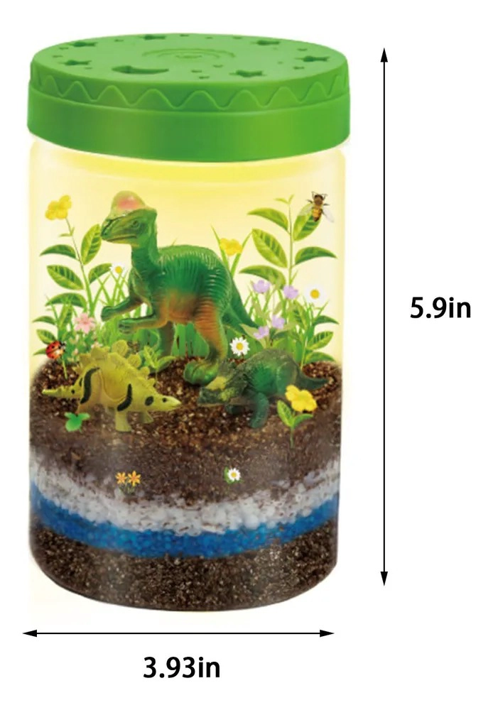 KIT JARDIN DINOSAURIO CON LUZ LED Y PLANTAS PARA NIÑOS EDUCATIVO - 2