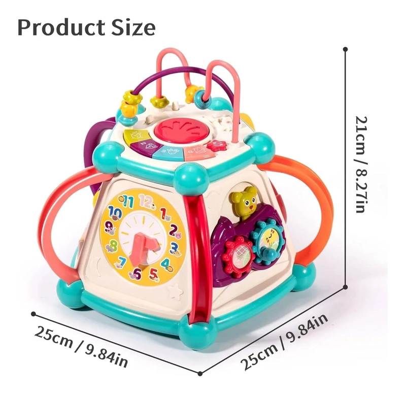 JUGUETE SENSORIAL EDUCATIVO 7 EN 1 CUBO DIDACTICO PARA BEBE - 2