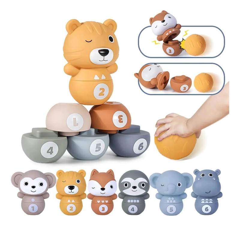 JUEGO DE BOLOS SENSORIAL APILABLE PARA NIÑOS BOWLING - 1