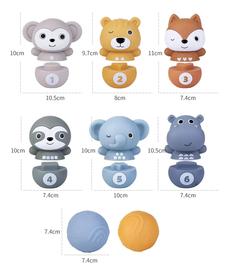 JUEGO DE BOLOS SENSORIAL APILABLE PARA NIÑOS BOWLING - 2