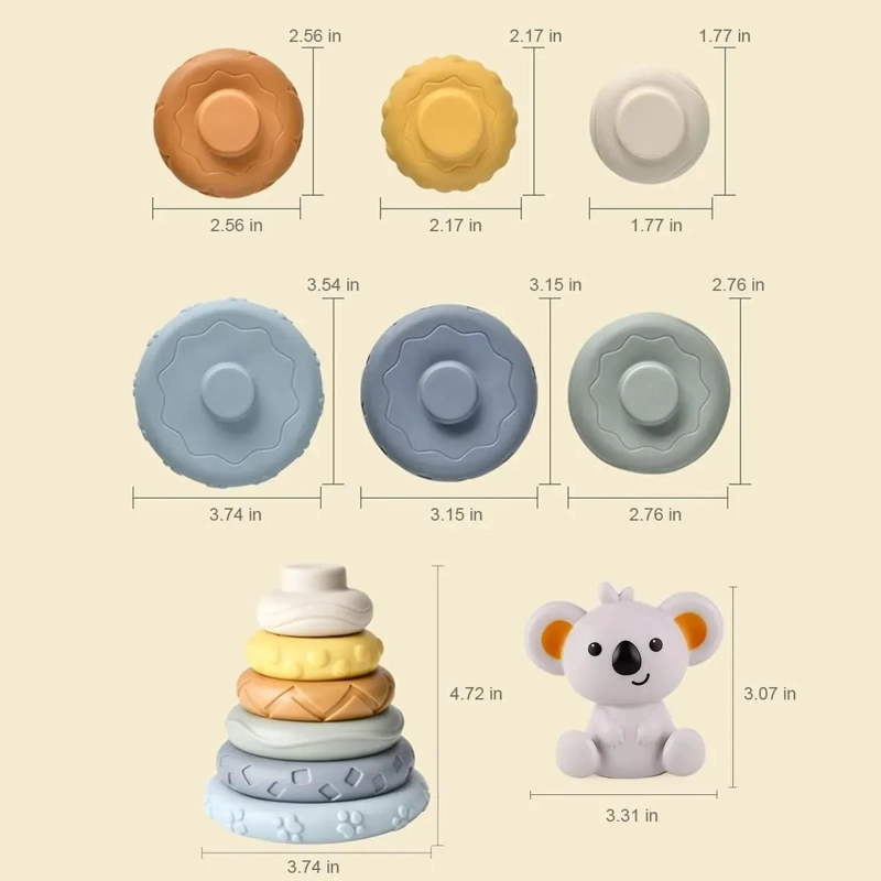 TORRE APILABLE SENSORIAL KOALA PARA BEBE S – JUEGO EDUCATIVO - 2
