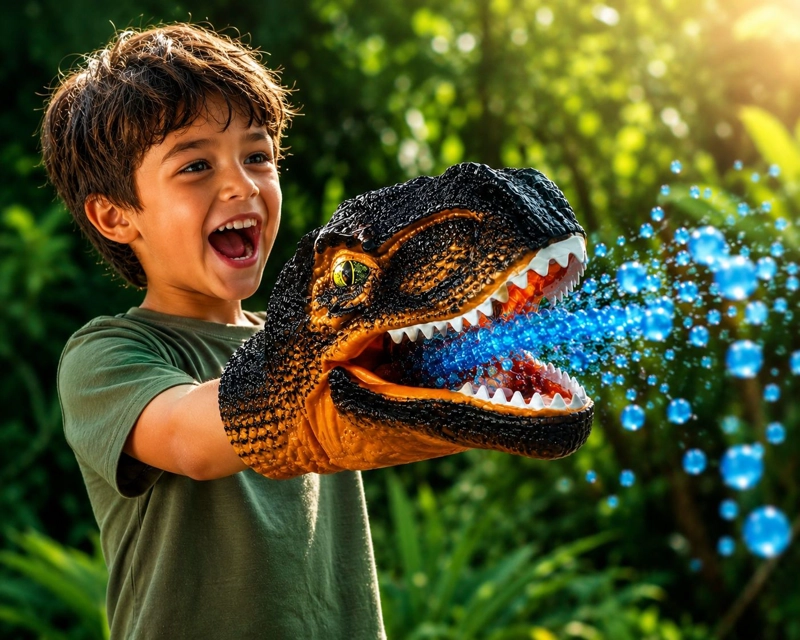 GUANTE DE JUGUETE DINOSAURIO LANZA BOLAS - 1