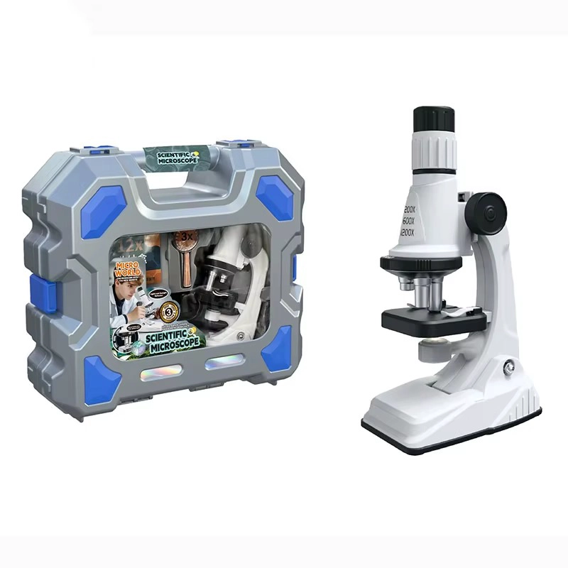 MICROSCOPIO + KIT DE ACCESORIOS 1200X MALETIN PLASTICO - 1