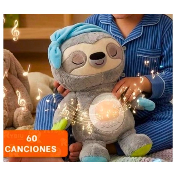 PELUCHE CON SONIDO RUIDO BLANCO LUZ NOCTURNA PEREZOSO - 2