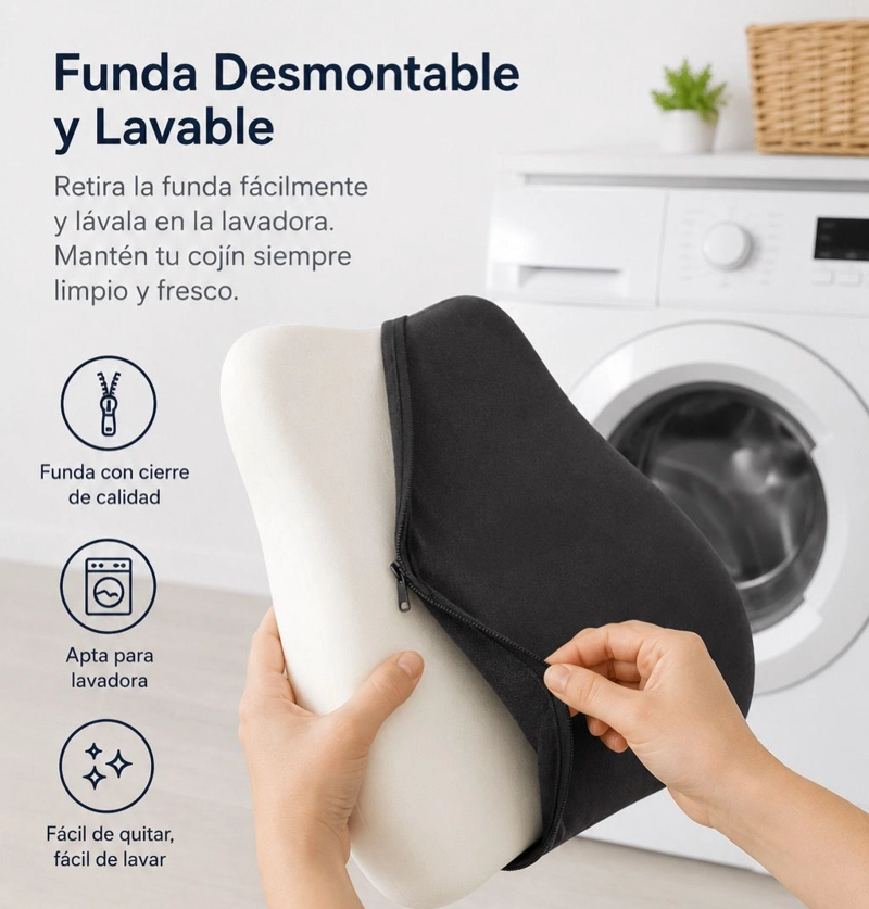COJIN LUMBAR ERGONOMICO VISCOELASTICO PARA OFICINA AUTO SILLA - 2