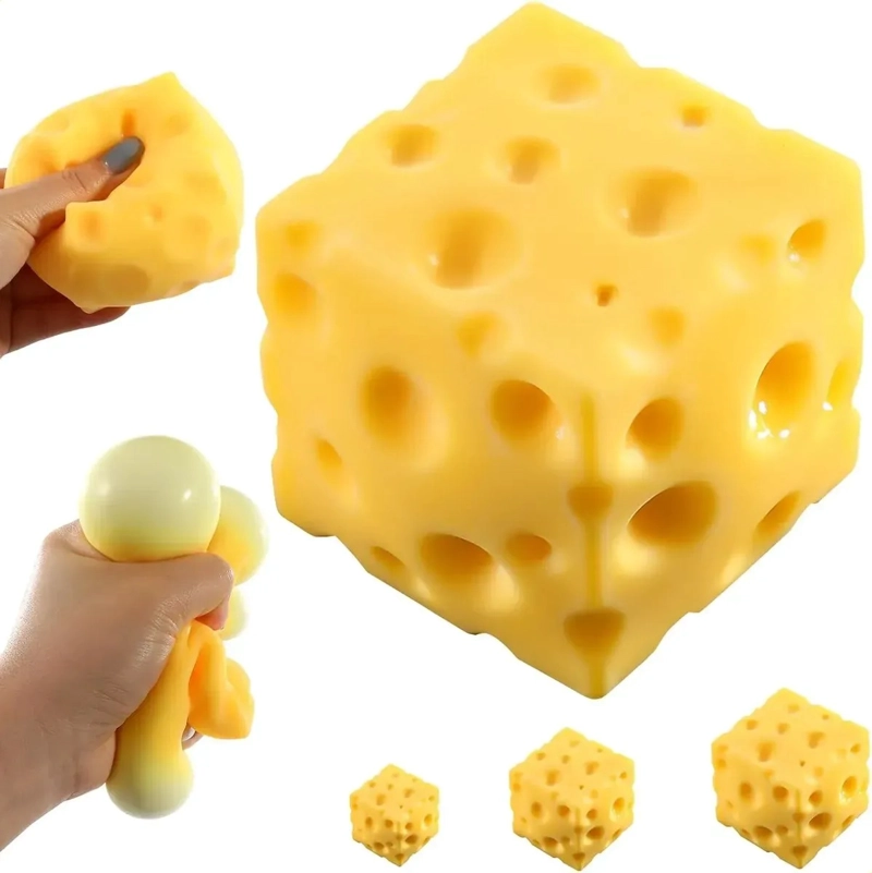 SQUISHY DE QUESO CHEESE ANTIESTRE S AMARILLO DIVERSION NIÑOS - 1