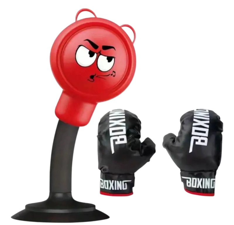 KIT MINI BOXEO INFANTIL CON GUANTES Y BASE ROJA - 1