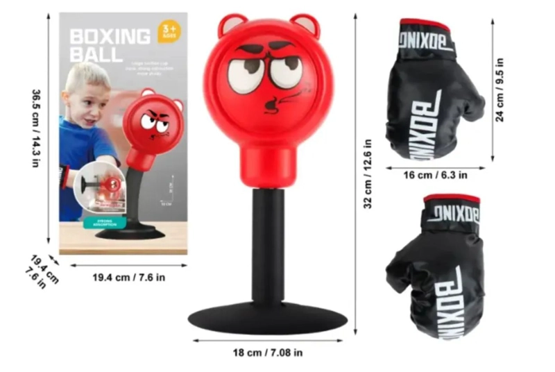 KIT MINI BOXEO INFANTIL CON GUANTES Y BASE ROJA - 2