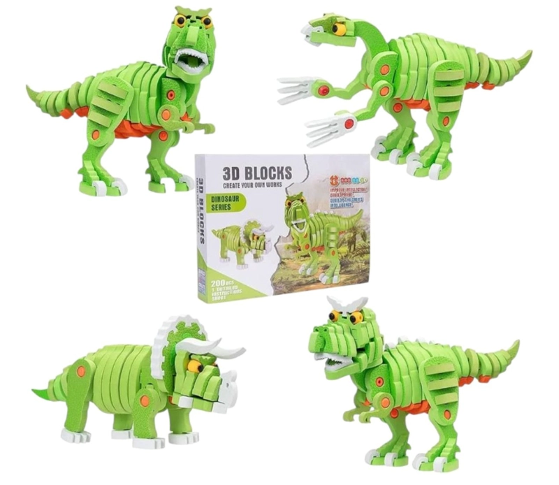 BLOQUES ARMABLES 3D DINOSAURIO 104 PIEZAS - 1