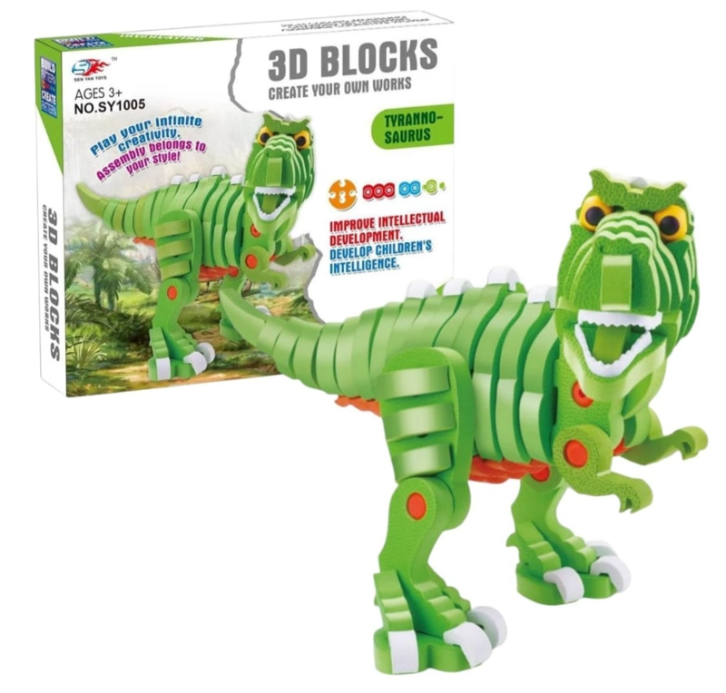 BLOQUES ARMABLES 3D DINOSAURIO 104 PIEZAS - 2