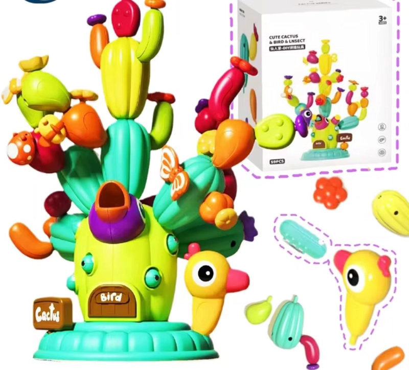 BLOQUES CONSTRUCCION CACTUS 42 PIEZAS JUEGO DIDACTICO - 1