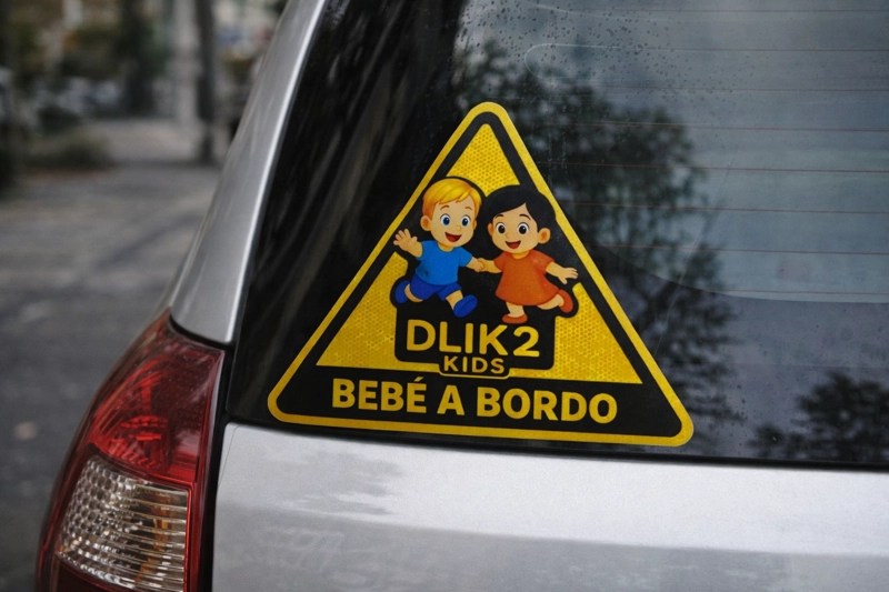 SEÑAL LETRERO DE BEBE  A BORDO PARA COCHES AUTO SEGURIDAD - 2