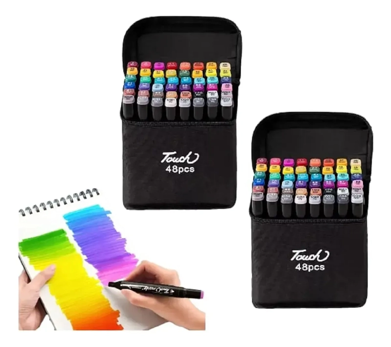48PCS PLUMONES DOBLE PUNTA ROTULADOR PLUMONES PARA COLOREAR - 1