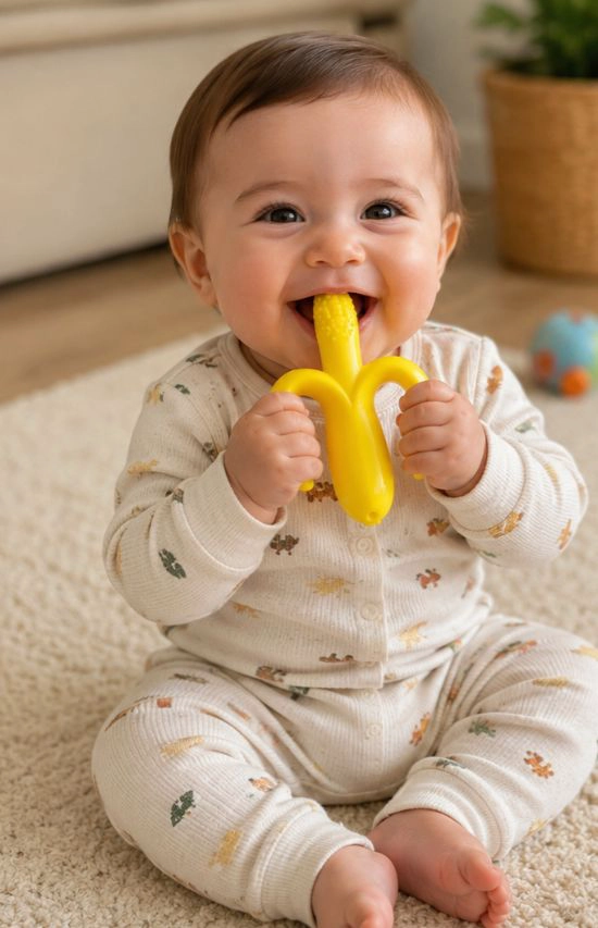 MORDEDOR BANANA DE SILICONA PARA BEBE S CON ESTUCHE - 2