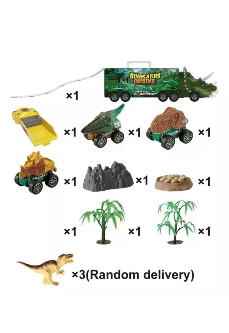 CAMION TRANSPORTE DINOSAURIOS JUGUETE CON FIGURAS NIÑOS - 2