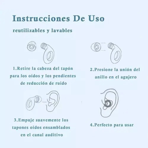 REDUCCION DE RUIDO REUTILIZABLES / TAPONES OIDO SILICONA - 2