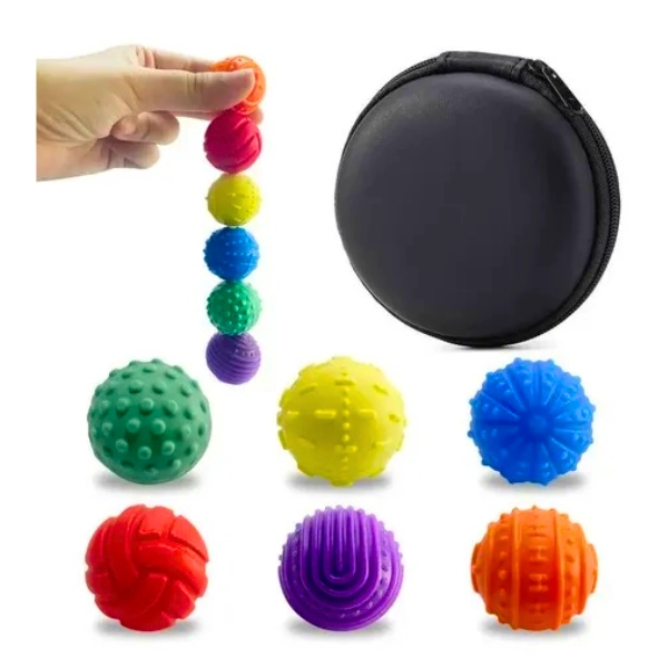 SET 6 PELOTAS MASAJE TEXTURIZADAS CON ESTUCHE - 1