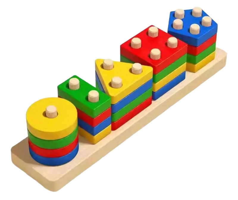 ROMPECABEZAS ENCAJE MADERA FIGURAS GEOME TRICAS INFANTILES - 1
