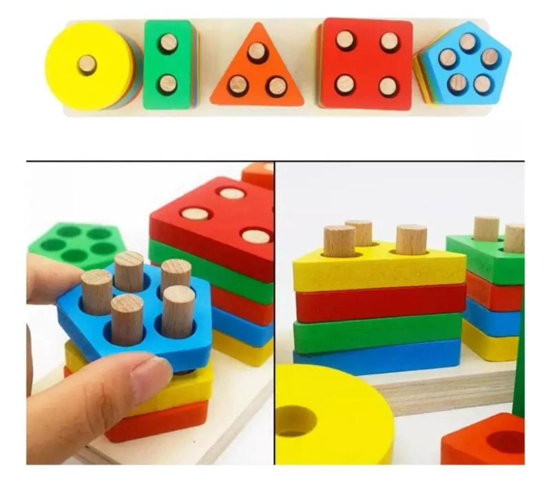 ROMPECABEZAS ENCAJE MADERA FIGURAS GEOME TRICAS INFANTILES - 2