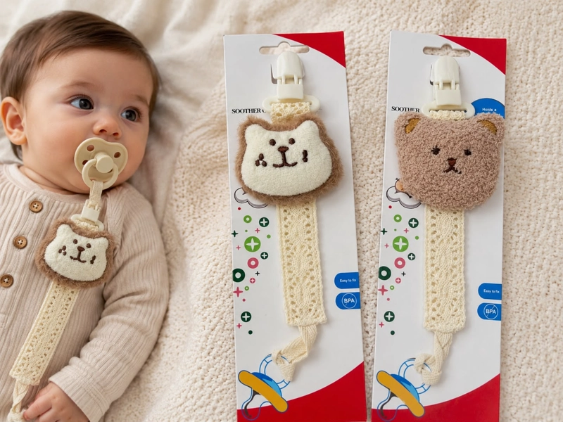 PORTA CHUPETE PARA BEBES SUJETADOR CHUPON DISEÑO - 1