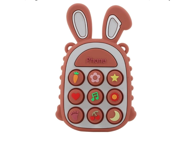 MORDEDOR BEBE  DE SILICONA JUGUETE, CONEJO PARA ALIVIO DE LA DENTICION - 1
